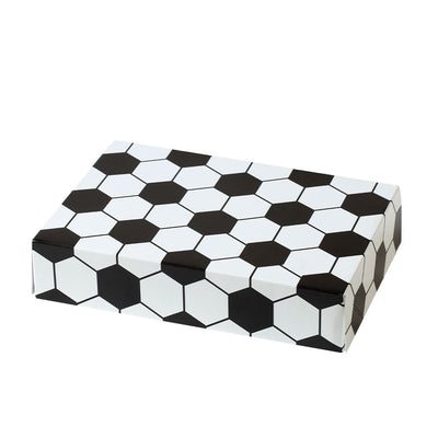 Boîte à gâteau carton rigide motif ballon de foot – 23x16x5 cm