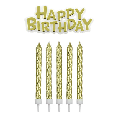 16 Bougies avec Topper Gold Happy Birthday - PME