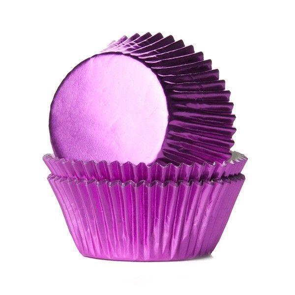 24 Caissettes à Cupcake - Foil Pink - Patissland