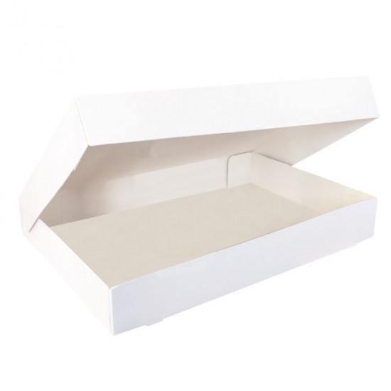 Boîte en carton blanche pour plateaux traiteur, idéale pour transporter et présenter vos créations culinaires.
