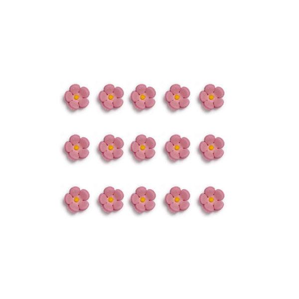 30 Petites Fleurs Roses en Sucre - DECORA