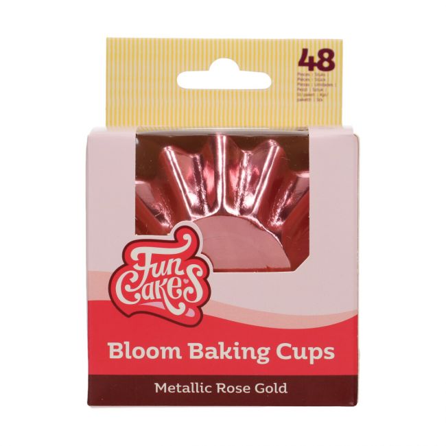 48 Caissettes à Cupcake Bloom - Metallic Rose Gold - FUN CAKES