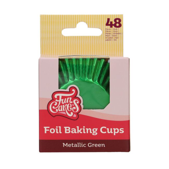 48 Caissettes à Cupcake Metallic Green - FUN CAKES