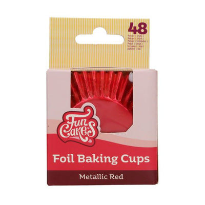 48 Caissettes à Cupcake Metallic Red - FUN CAKES