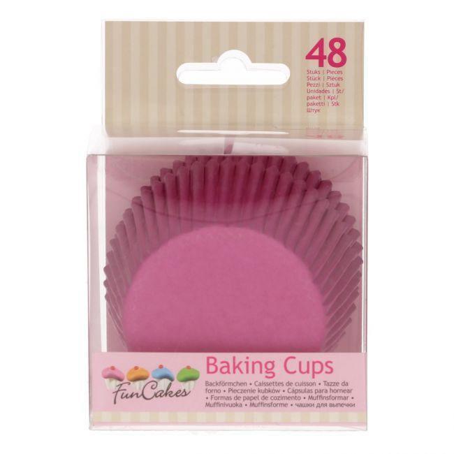 48 Caissettes à Cupcake Rose foncé - FUN CAKES