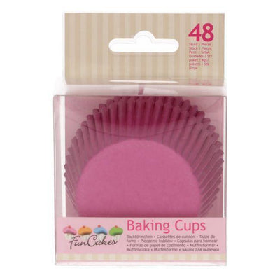 48 Caissettes à Cupcake Rose foncé - FUN CAKES