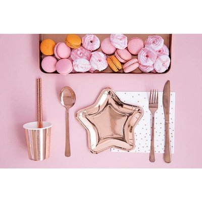 6 Assiettes Rose Gold Étoile - PARTY DECO