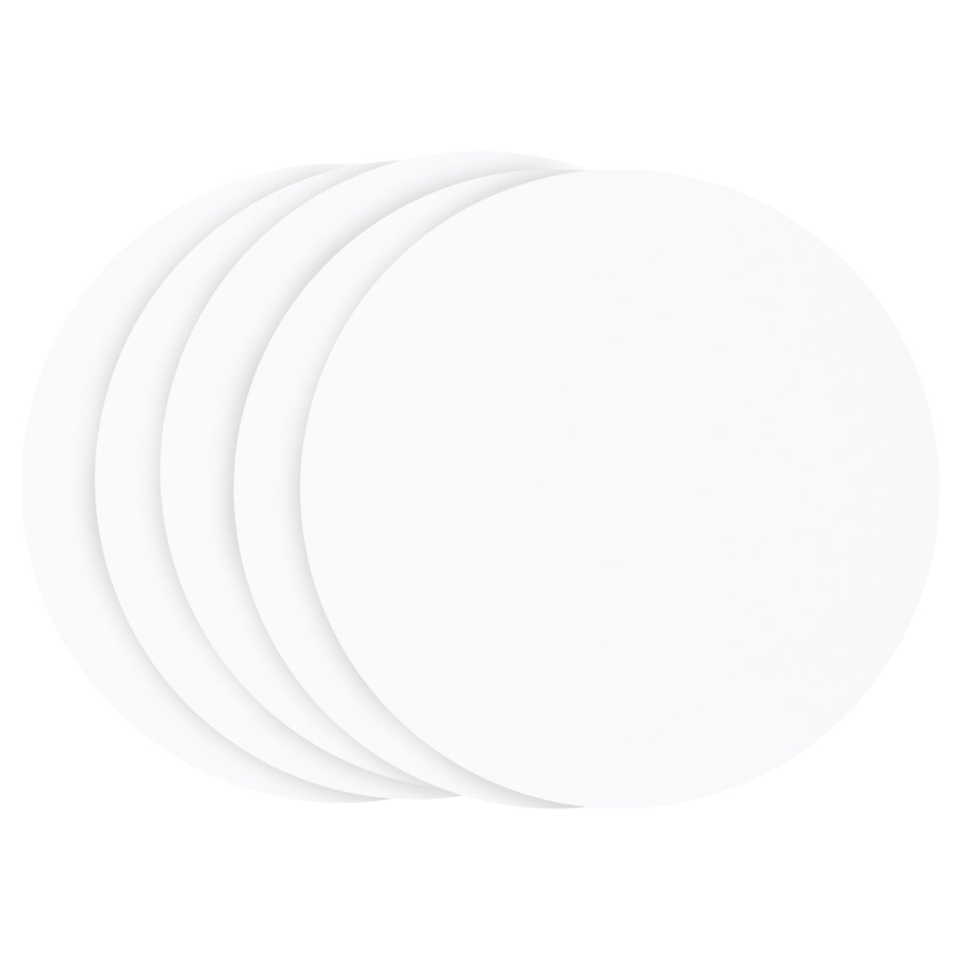 Set/5 Cake Card Round WHITE (choose the size)