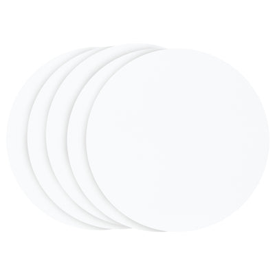 Set/5 Cake Card Round WHITE (choose the size)