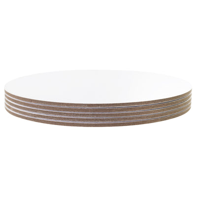 Set/5 Cake Card Round WHITE (choose the size)