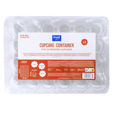 Lot de 3 Boites à Cupcakes - 24 alvéoles