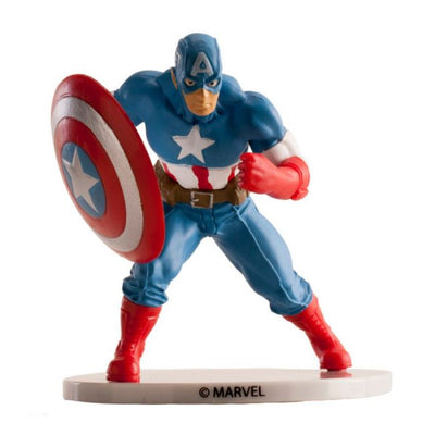 Figurine Captain America 9 cm Dekora pour décoration de gâteau anniversaire Marvel