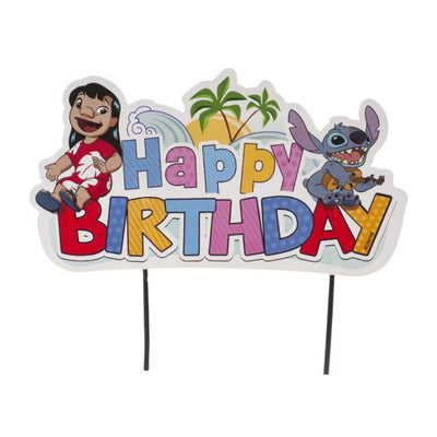 Cake topper Lilo & Stitch Happy Birthday 17 cm pour décoration de gâteau