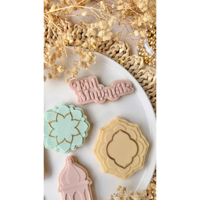 Tampon pâte à sucre Eid Mubarak avec emporte-pièce pour biscuits décorés Ramadan et Eid