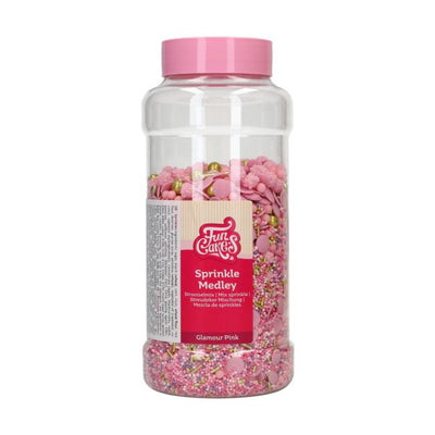 Sprinkle Medley Glamour Pink 600 g FunCakes – mélange de décorations en sucre roses