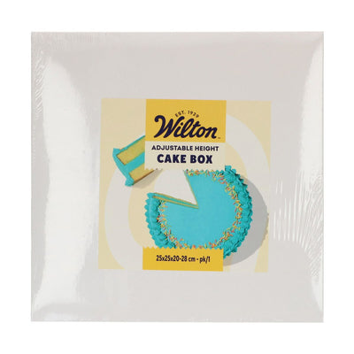 Boîte à gâteau blanche Wilton 25x25x20-28 cm réglable en hauteur
