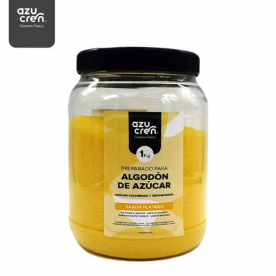 Sucre jaune aromatisé à la banane pour barbe à papa Azucren 1kg