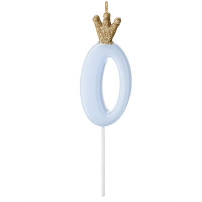 Bougie Numéro - Gold Crown Baby Blue - Variantes disponibles - PARTY DECO