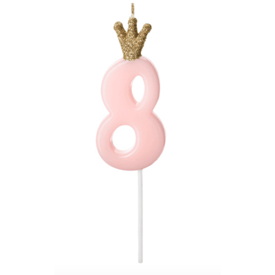 Bougie Numéro - Gold Crown Baby Pink - Variantes disponibles - Patissland