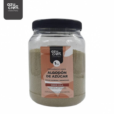 Pot de 1 kg de sucre aromatisé goût cola pour barbe à papa Azucren