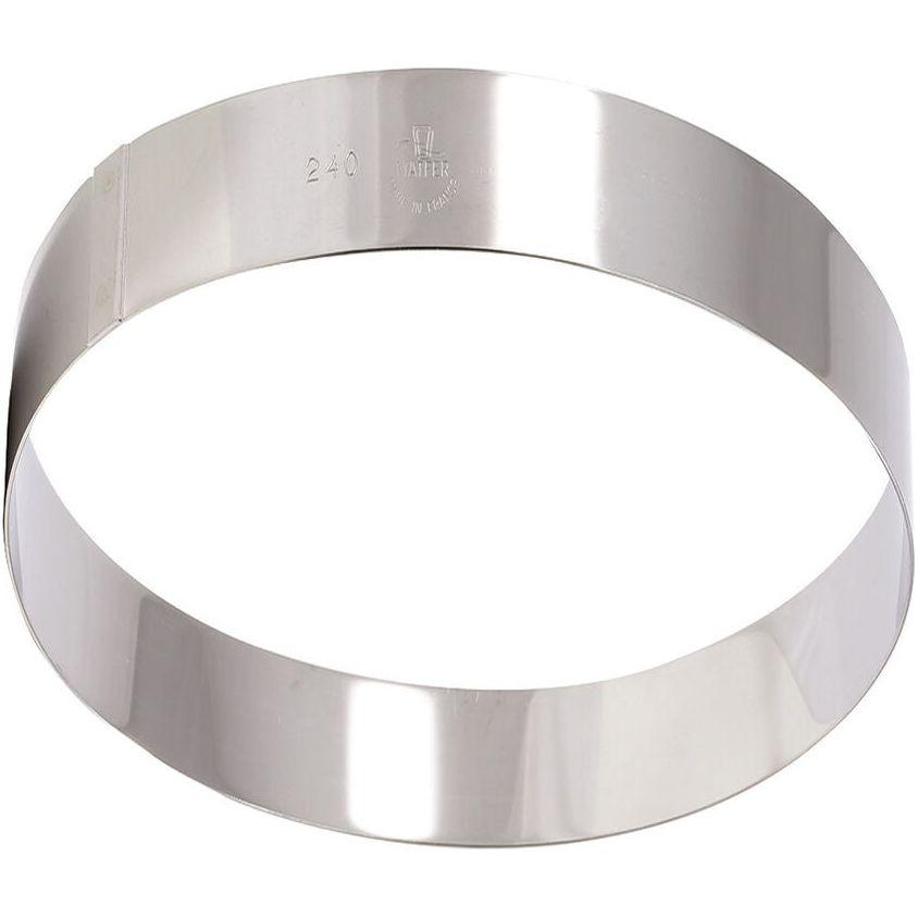 Cercle à mousses inox Matfer 22 cm x 4,5 cm