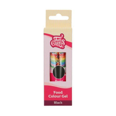 Tube de colorant alimentaire en gel noir de la marque FunCakes.