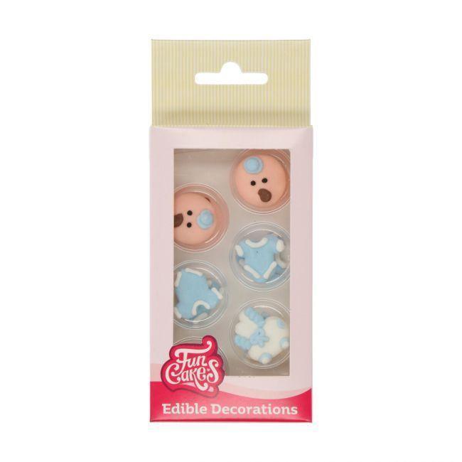 Décors en sucre Baby Boy Set/12 - FUN CAKES