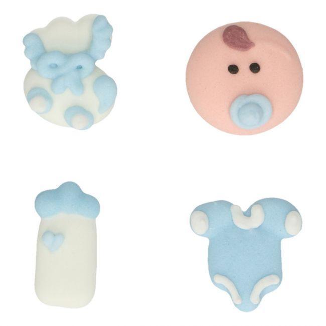 Décors en sucre Baby Boy Set/12 - FUN CAKES