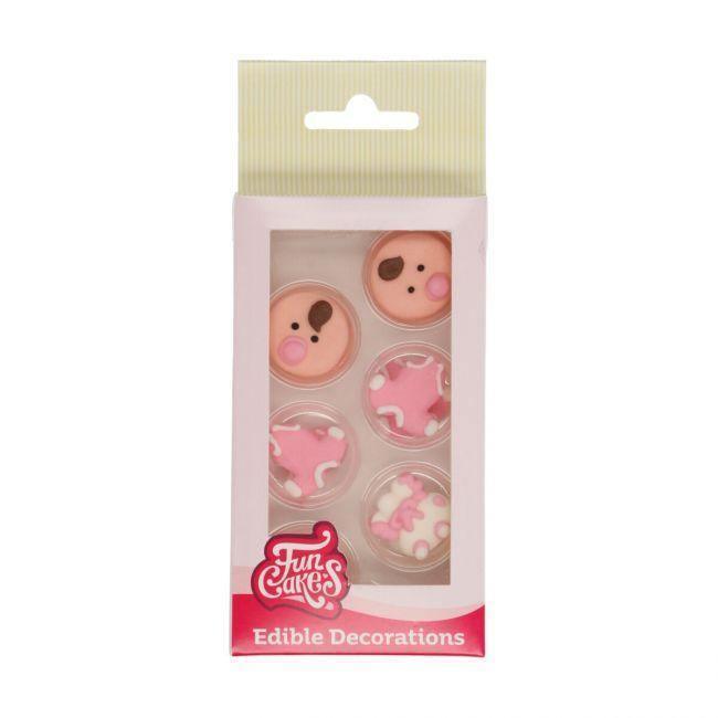 Décors en sucre Baby Girl Set/12 - FUN CAKES