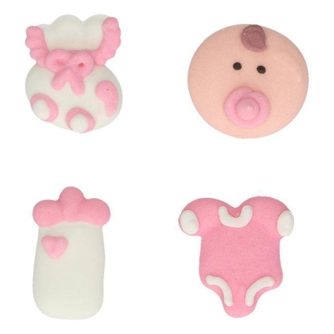 Décors en sucre Baby Girl Set/12 - FUN CAKES