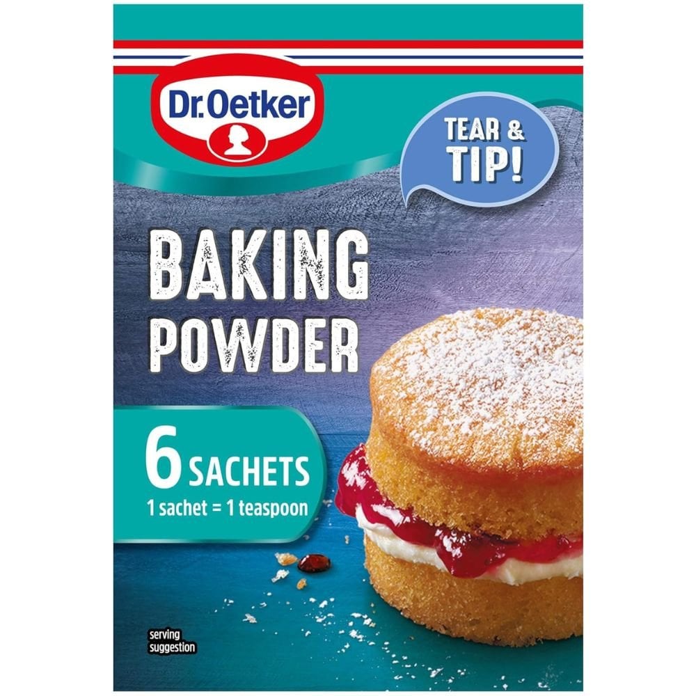 6 sachets of baking powder