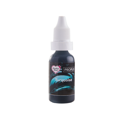 colorant turquoise, colorant liquide turquoise, ProFlo turquoise, Rainbow Dust, colorant aérographe vegan, colorant kasher, colorant pâtisserie
