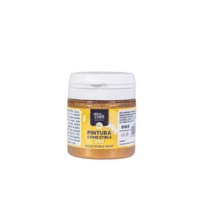 Peinture comestible or Azucren 35 ml pour décoration de gâteau