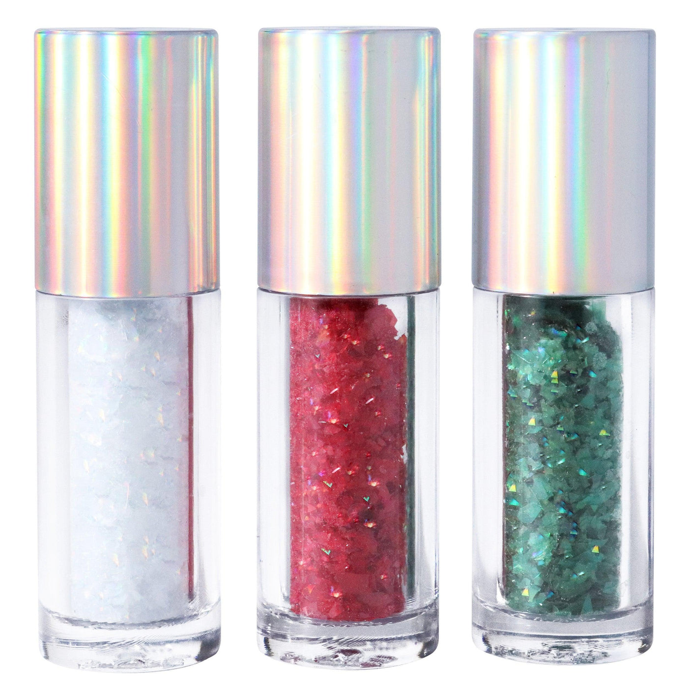 Flocons Pailletés Comestibles - Set de Noël (Vert, Rouge, Blanc) - PME x MAGIC SPARKLES