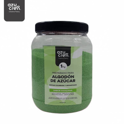 Pot de 1 kg de sucre aromatisé goût pomme pour barbe à papa Azucren