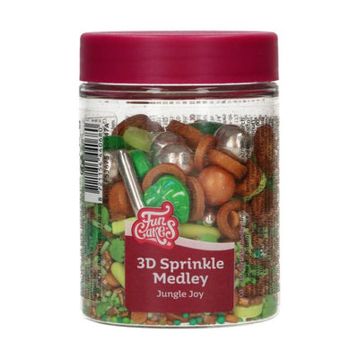 Mélange de décorations en sucre Jungle Joy FunCakes dans un pot transparent de 70 g