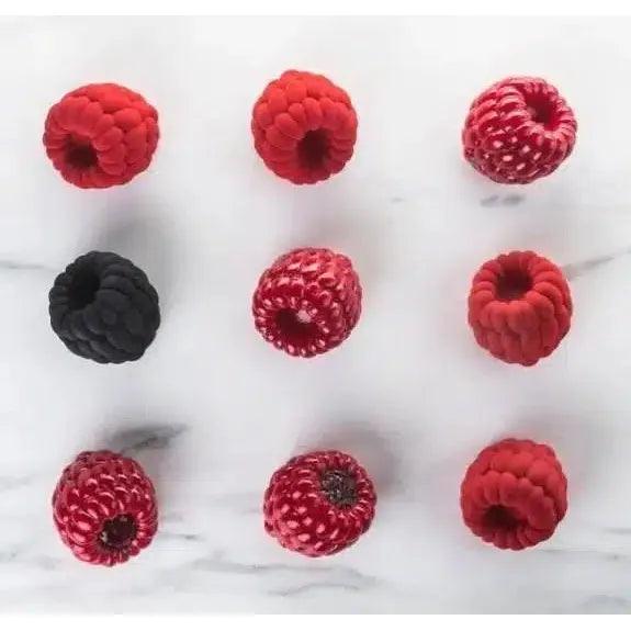 Trompe l'oeil-Form für 12 Himbeeren