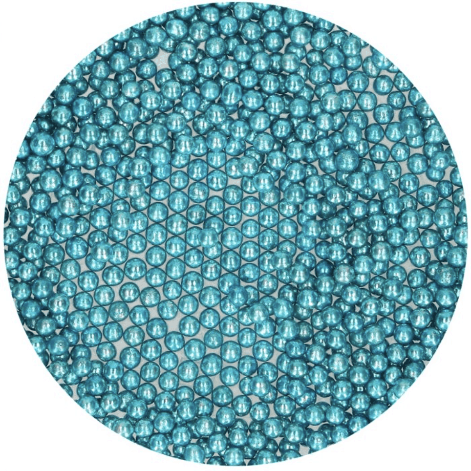 Perles en sucre Medium- Metallic Blue 4mm - FUN CAKES