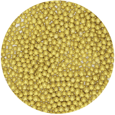 Perles en sucre Medium- Metallic Gold 4mm - FUN CAKES