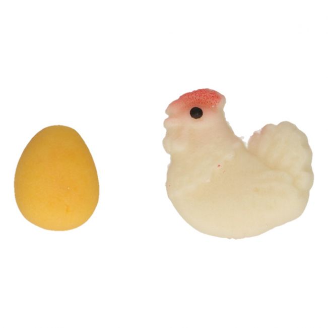 Dekorationen aus Marzipan - Huhn & Ei