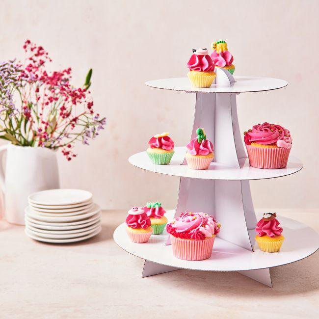 Kcgani Présentoir cube en acrylique blanc pour cupcakes, desserts