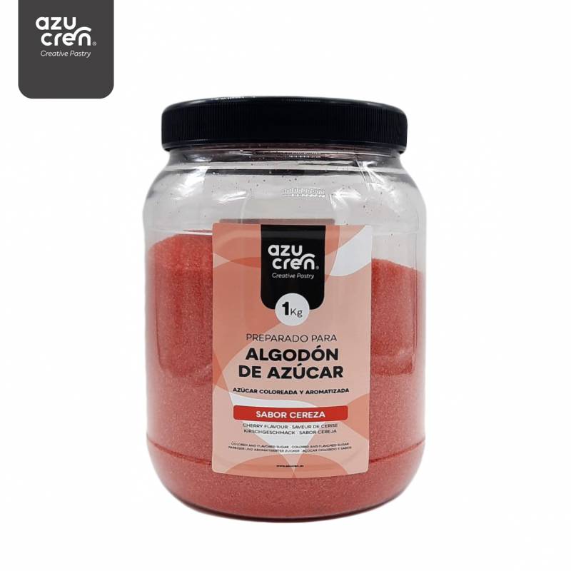 Sucre rouge aromatisé à la cerise pour barbe à papa Azucren 1kg