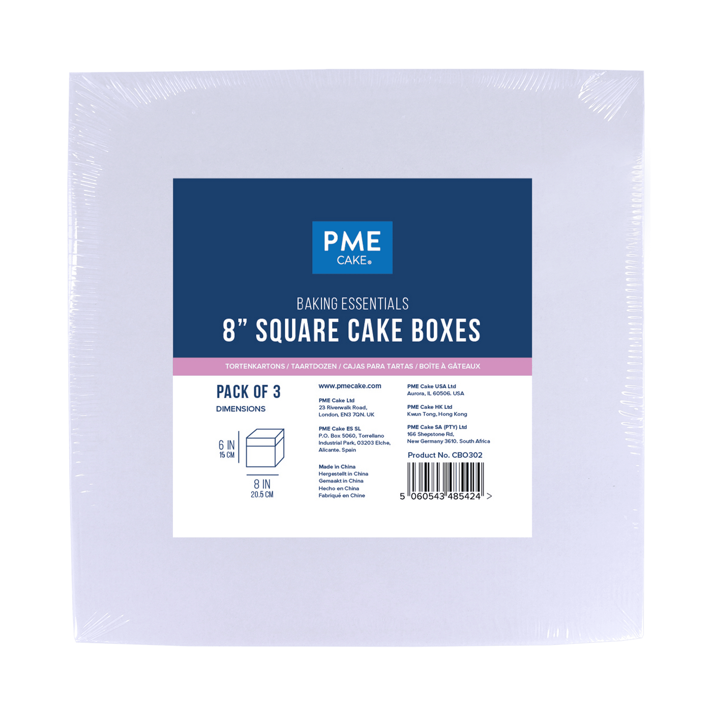Set/3 Boites à gâteau Carrée PME - Choisir la taille - PME
