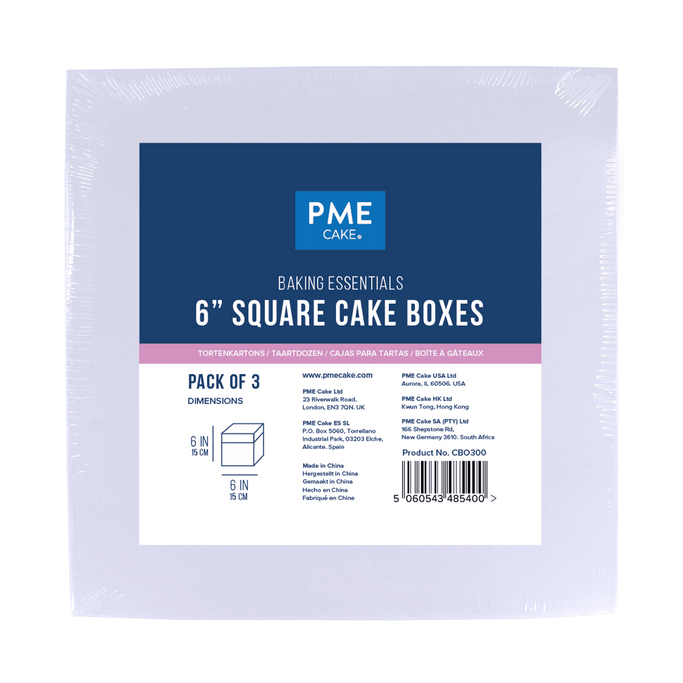 Set/3 Boites à gâteau Carrée PME - Choisir la taille - PME