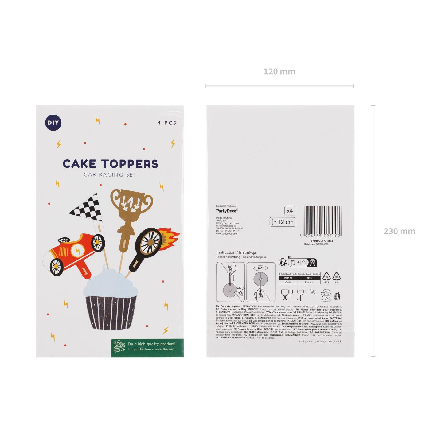 Set/4 Toppers Cars Racing - PARTY DECO