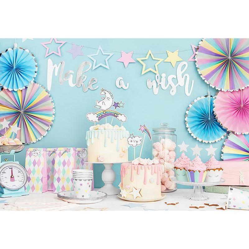 Set/5 Toppers Licorne Mix - PARTY DECO