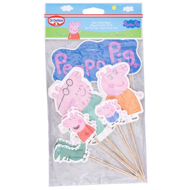 Set/12 Cupcake-Topper Peppa Pig