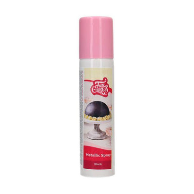 Spray Metallic Black 100ml - FUN CAKES