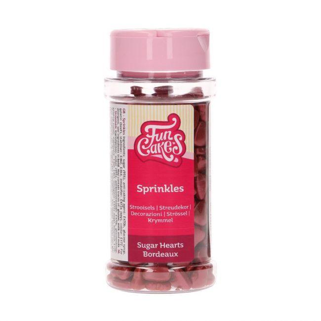 Sprinkles Coeurs Bordeaux - 80g - FUN CAKES