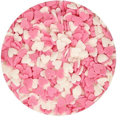 Sprinkles Coeurs Pink & White - 60g - FUN CAKES